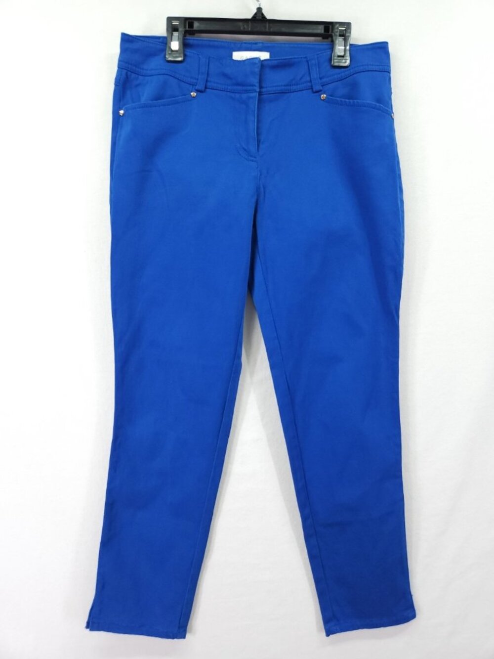 Caché Womens Size 4 29x25 Royal Blue Stretch Ankle Pants Casual Dress Trousers